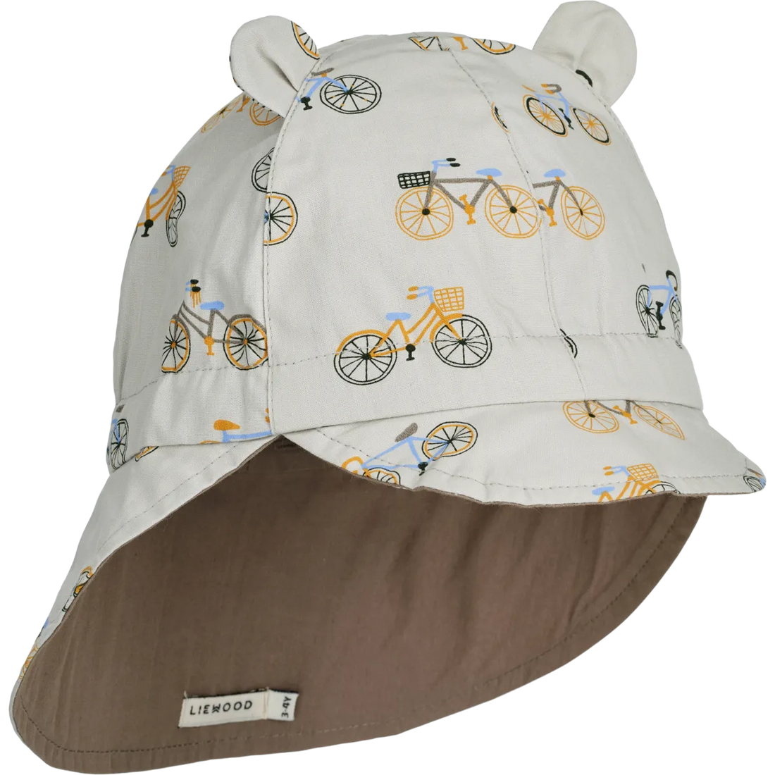 Liewood Wende-Sonnenhut mit Schirm und Ohr – Gorm – Fahrrad/Wolkenblau – Sonnenhut – MamaMilla