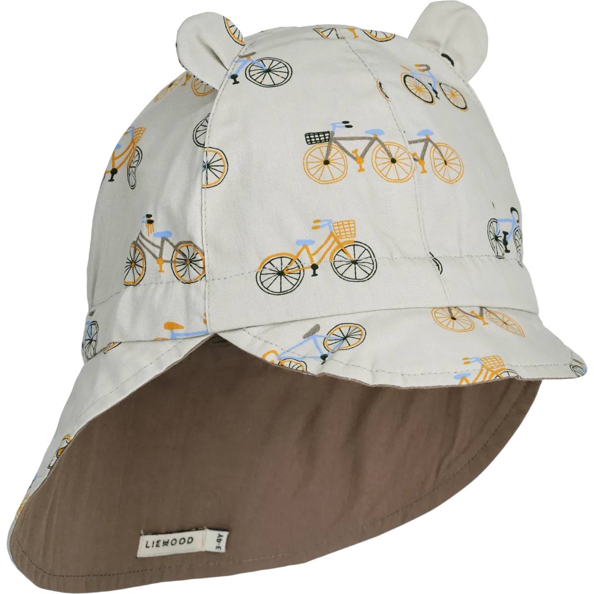 Liewood Wende-Sonnenhut mit Schirm und Ohr – Gorm – Fahrrad/Wolkenblau – Sonnenhut – MamaMilla