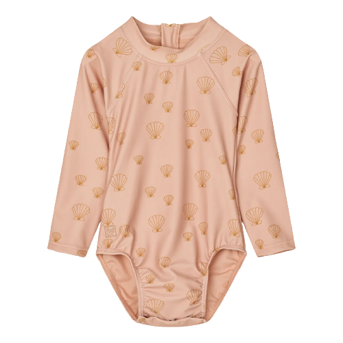 Liewood Baby-Badeanzug mit langen Ärmeln – Maxime-Badeanzug – Muschel / Pale Tuscany – Bademode – MamaMilla