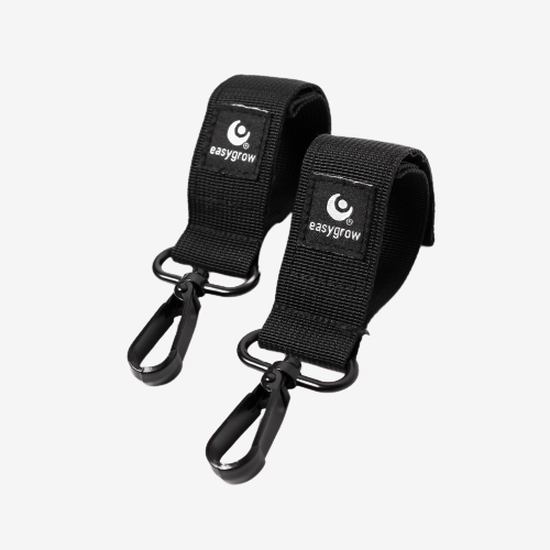 EasyGrow Gurthalter für Lenker – Schwarz – Haken für Kinderwagen – MamaMilla