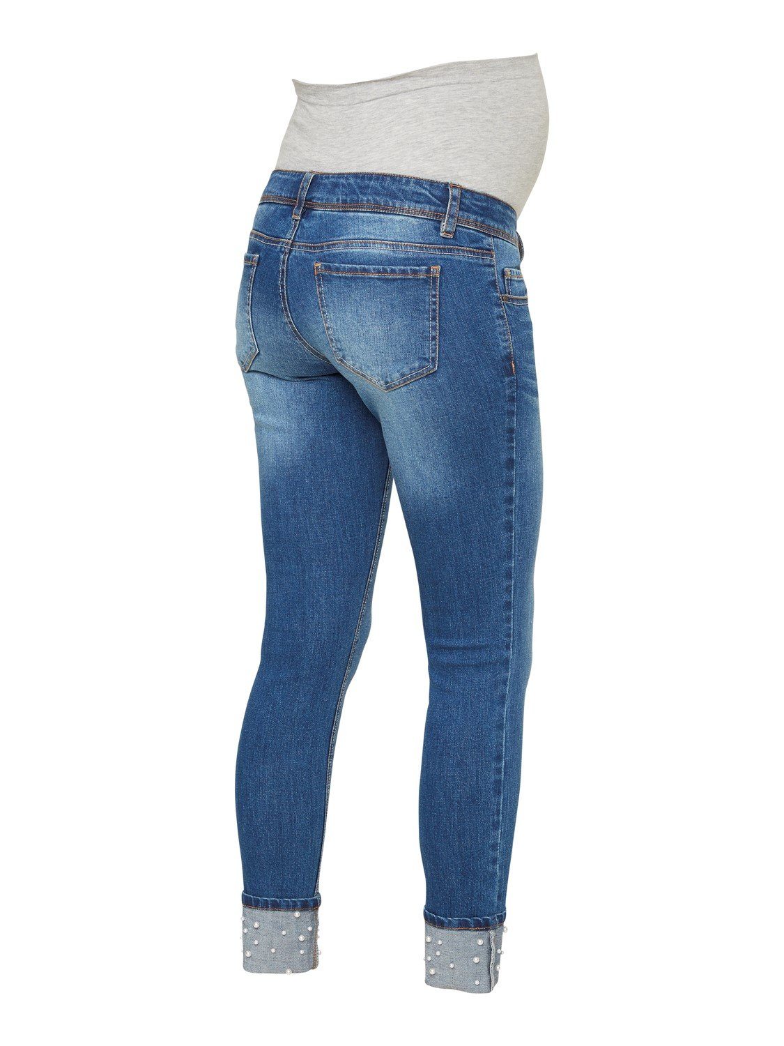 Mamalicious Umstandsjeans mit Perlenbesatz - Denim - Umstandsmode - MamaMilla