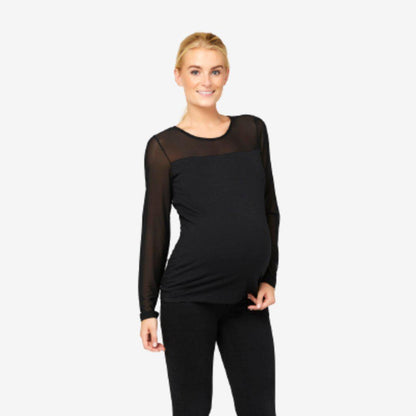 Mamalicious Umstandsoberteil mit Chiffon – Schwarz – Umstandsmode – MamaMilla