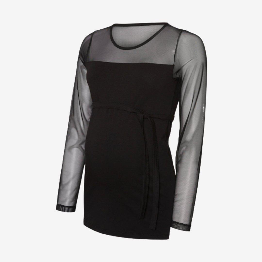 Mamalicious Umstandsoberteil mit Chiffon – Schwarz – Umstandsmode – MamaMilla