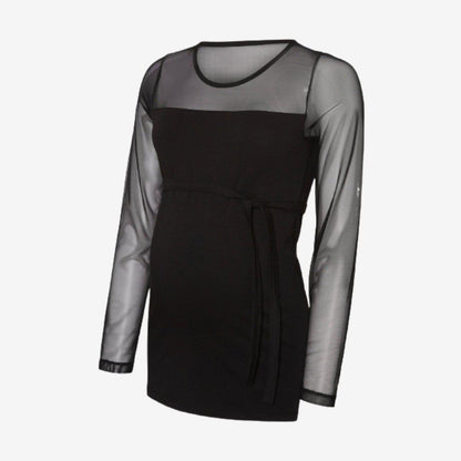 Mamalicious Umstandsoberteil mit Chiffon – Schwarz – Umstandsmode – MamaMilla