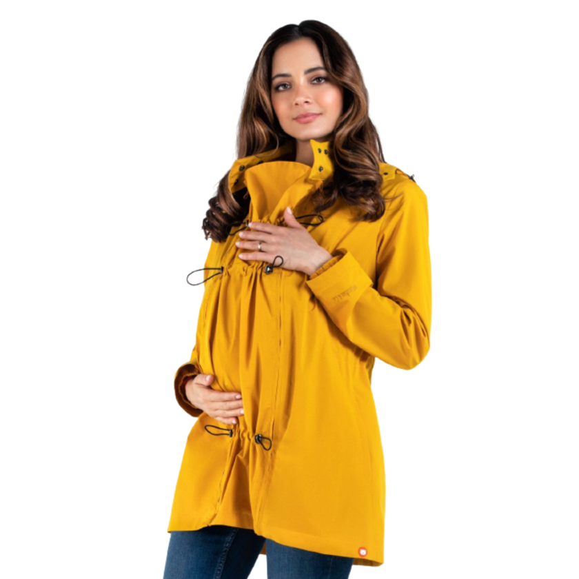 Wombat &amp; Co. NUMBAT 4-in-1 Übergangsjacke für Schwangere/Tragejacke – Senf – Tragejacke – MamaMilla