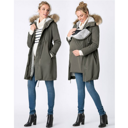 Seraphine Warte- und Tragejacke 3-in-1 – Valetta – Khaki – Tragejacke – MamaMilla