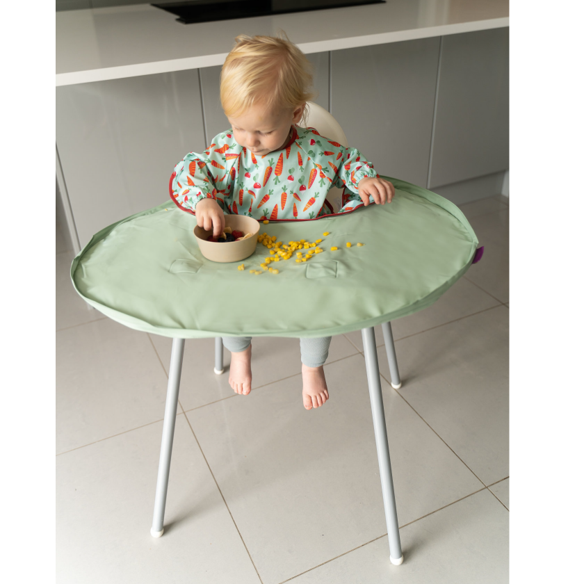 Tidy Tot Lätzchen und Tablett – SET – Salbeigemüse – Lätzchen mit Ärmeln – MamaMilla