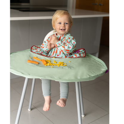Tidy Tot Lätzchen und Tablett – SET – Salbeigemüse – Lätzchen mit Ärmeln – MamaMilla