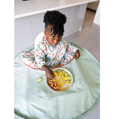 Tidy Tot Lätzchen und Tablett – SET – Salbeigemüse – Lätzchen mit Ärmeln – MamaMilla