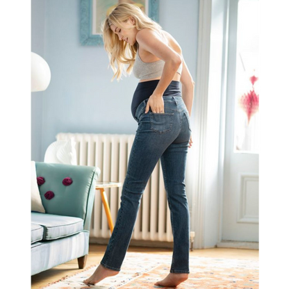 Seraphine Slim Boyfriend Umstandsjeans – Carsten – Mittelblau – Umstandsmode – MamaMilla