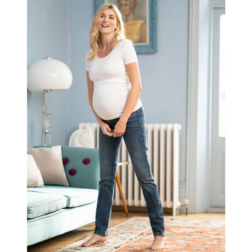 Seraphine Slim Boyfriend Umstandsjeans – Carsten – Mittelblau – Umstandsmode – MamaMilla