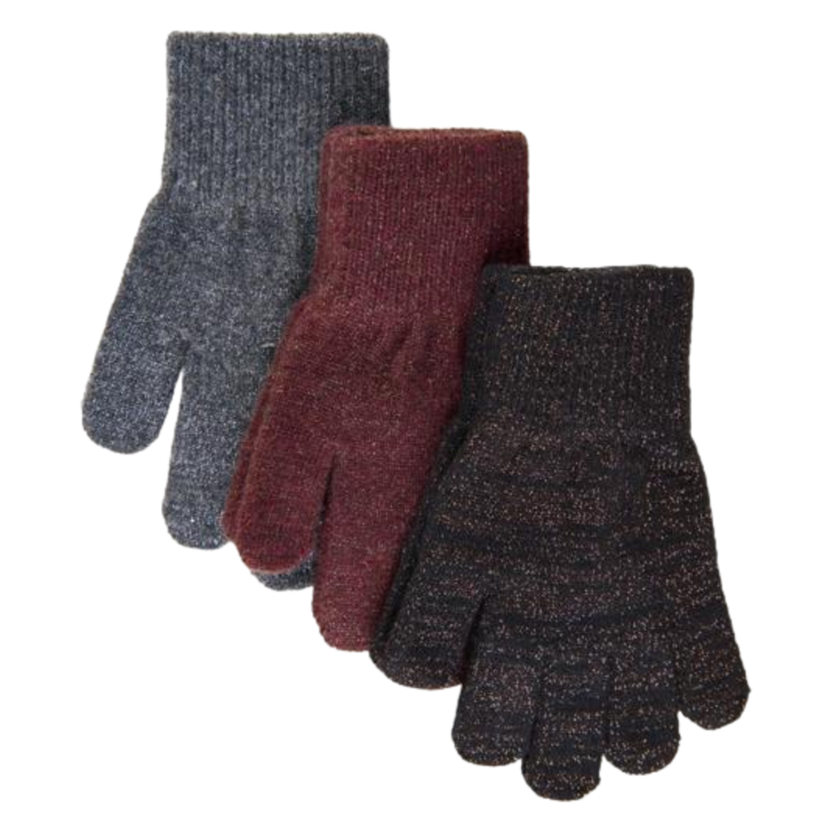 Mikk-line magische Strickfäustlinge – 3er-Pack – Schwarz – Glitzer – Fäustlinge – MamaMilla