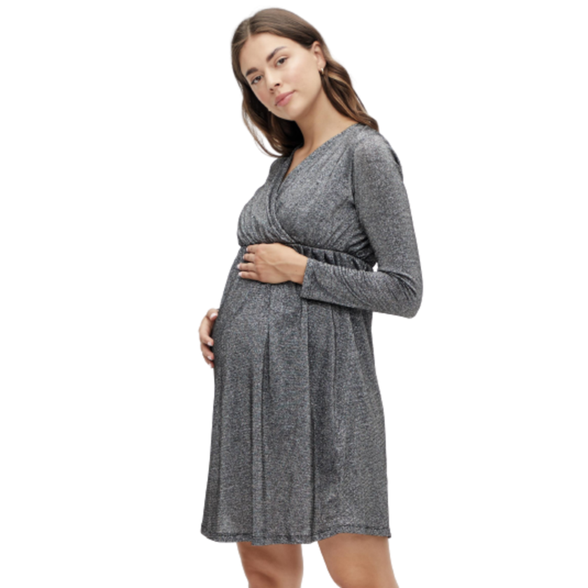 Mamalicious glitzerndes Schwangerschafts- und Stillkleid – Umstandsmode – MamaMilla