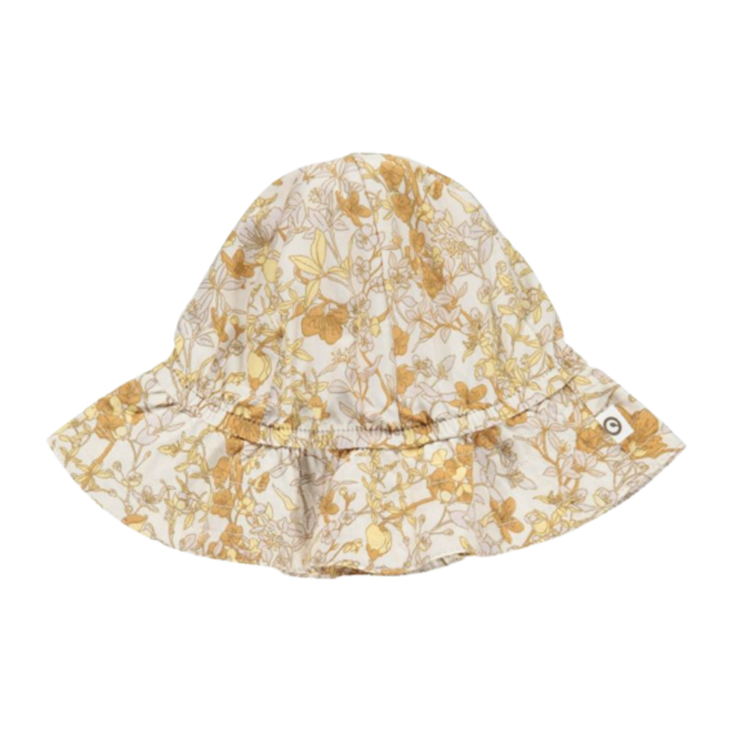 Müsli Bio-Popeline-Babymütze – Fiona – Buttercreme – Sonnenhut – MamaMilla