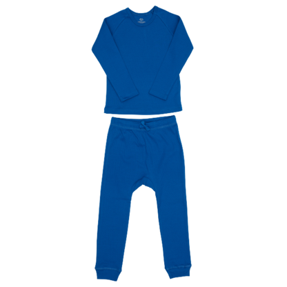 Copenhagen Colors 2-teilige Nachtwäsche aus Rippstrick – Scharfes Blau – Einteiler – MamaMilla