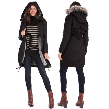 Seraphine Warte- und Tragejacke 3-in-1 – Valetta – Schwarz – Tragejacke – MamaMilla