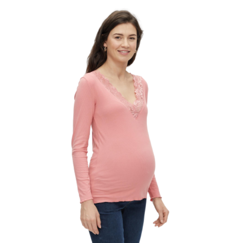 Mamalicious Blonde Umstandsoberteil – Trina – Dusty Rose – Umstandsmode – MamaMilla