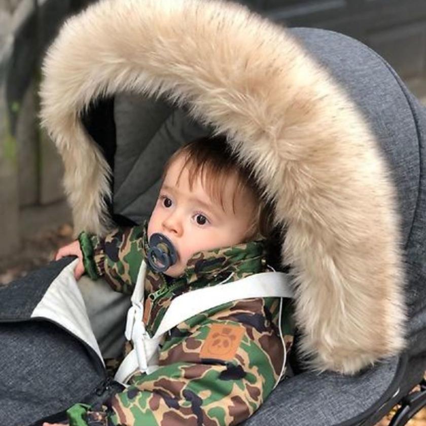 KongWalther Foxy Fur-Kragen – Braunes Fell – Kinderwagenzubehör – MamaMilla
