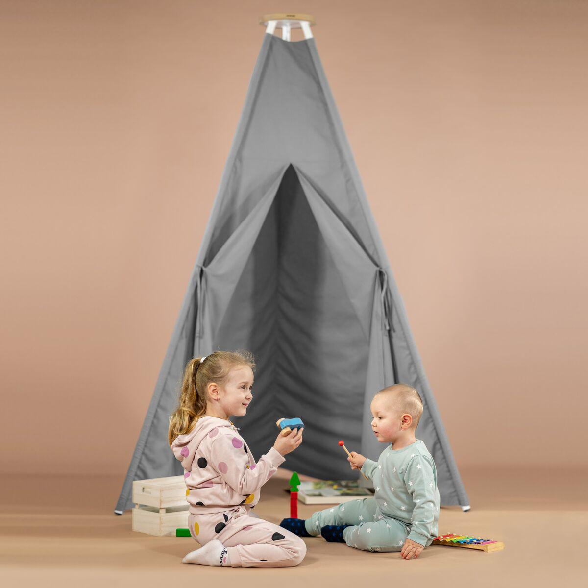 Nonomo Zelt für den Tipi-Stand – Grau – Zubehör für Schaukelwiege – MamaMilla