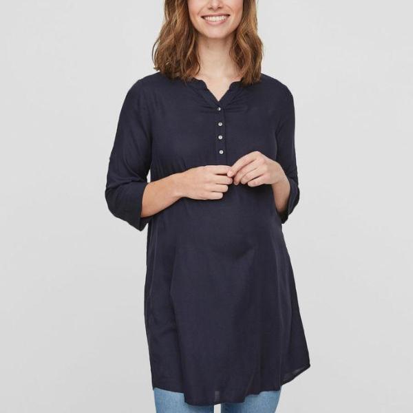 Mamalicious gewebte Tunika – Dunkelblau – Umstandsmode – MamaMilla